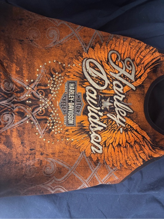 Harley-Davidson Tops - Harley-Davidson Orange Wing Graphic Top